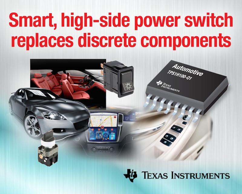 TI’s smart power switch replaces discrete components in powertrain and automotive body electronics